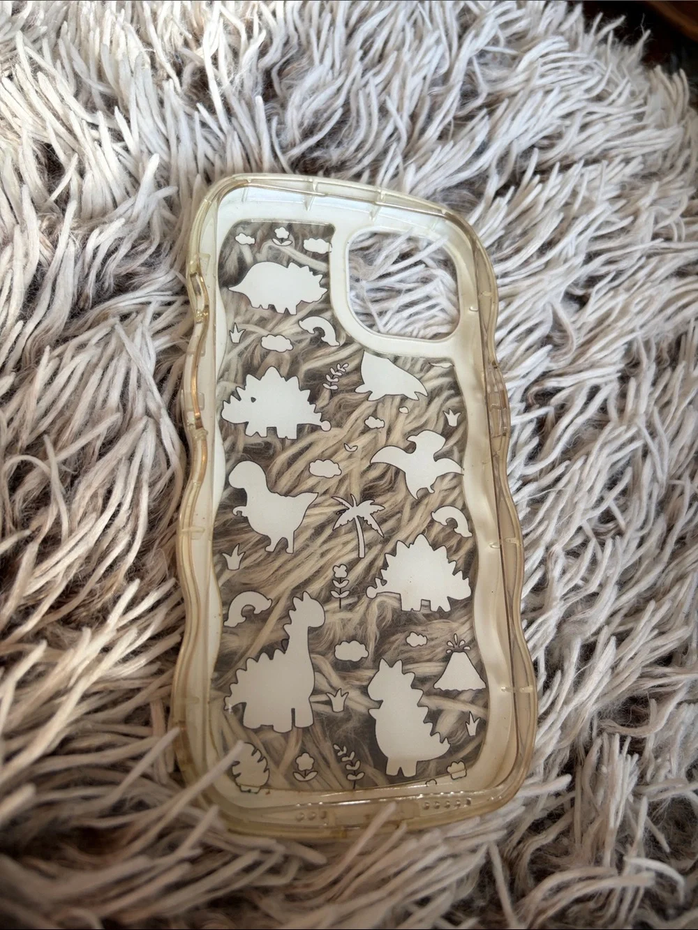 Cute Pastel Dinosaur iPhone 13 Case - White Trim